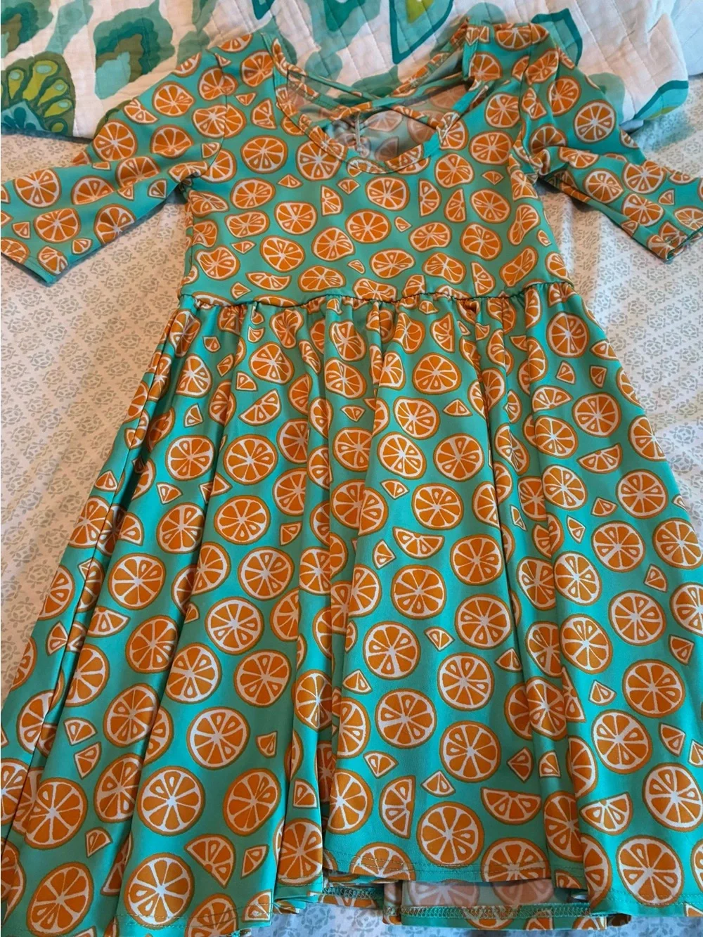 Dot Dot Smile Orange Citrus Print Dress